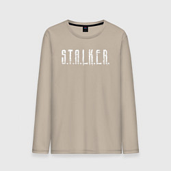 Лонгслив хлопковый мужской S T A L K E R - Logo, цвет: миндальный