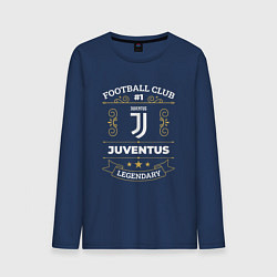 Лонгслив хлопковый мужской Juventus FC 1, цвет: тёмно-синий