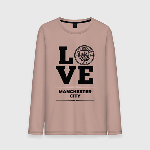 Мужской лонгслив Manchester City Love Классика / Пыльно-розовый – фото 1