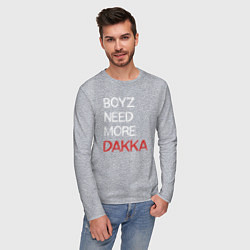 Лонгслив хлопковый мужской Бойзам надо больше ДАККИ, цвет: меланж — фото 2