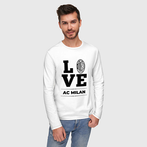 Мужской лонгслив AC Milan Love Классика / Белый – фото 3