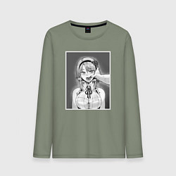 Лонгслив хлопковый мужской Ахегао ahegao, цвет: авокадо