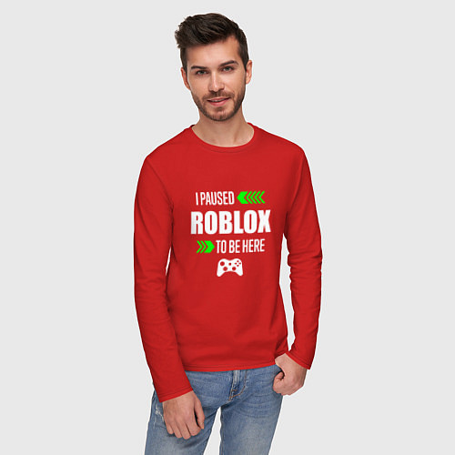 Мужской лонгслив Roblox I Paused / Красный – фото 3