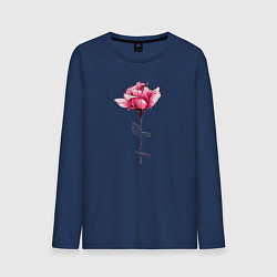 Лонгслив хлопковый мужской Роза с надписью FAMILY, цвет: тёмно-синий