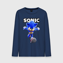 Лонгслив хлопковый мужской Sonic the Hedgehog 2022, цвет: тёмно-синий