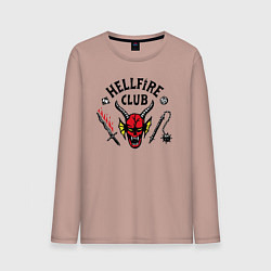 Лонгслив хлопковый мужской Hellfire Club Stranger Things 4, цвет: пыльно-розовый
