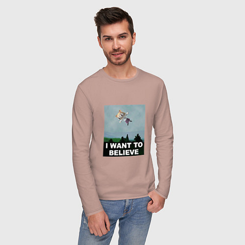 Мужской лонгслив Neco Arc want to believe / Пыльно-розовый – фото 3