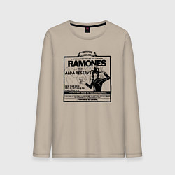 Лонгслив хлопковый мужской Live at the Palladium, NY - Ramones, цвет: миндальный