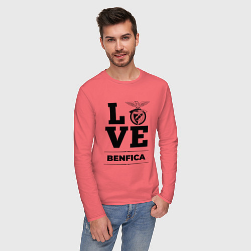 Мужской лонгслив Benfica Love Классика / Коралловый – фото 3