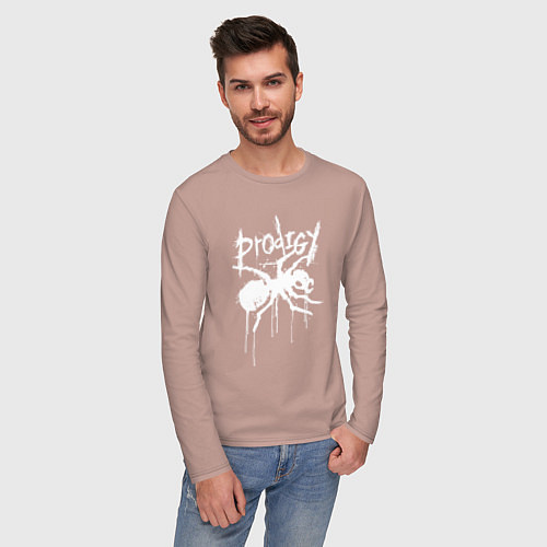 Мужской лонгслив Draw white logo - Ant / Пыльно-розовый – фото 3