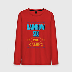 Лонгслив хлопковый мужской Игра Rainbow Six PRO Gaming, цвет: красный