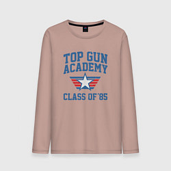 Лонгслив хлопковый мужской TOP GUN Academy Class of 85, цвет: пыльно-розовый