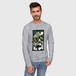 Лонгслив хлопковый мужской ЗОРО САМУРАЙ ИЗ ВАН ПИСА, цвет: меланж — фото 2