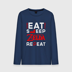 Мужской лонгслив Надпись Eat Sleep Zelda Repeat