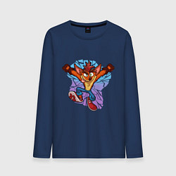 Лонгслив хлопковый мужской Crash Bandicoot - Its About Time, цвет: тёмно-синий
