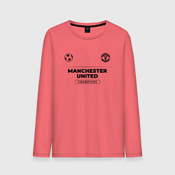 Лонгслив хлопковый мужской Manchester United Униформа Чемпионов, цвет: коралловый