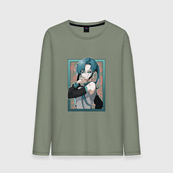 Лонгслив хлопковый мужской Hatsune Miku Drain, цвет: авокадо