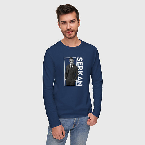 Мужской лонгслив Бюрсин / Тёмно-синий – фото 3