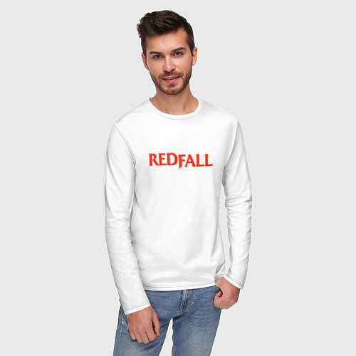 Мужской лонгслив Redfall logo / Белый – фото 3