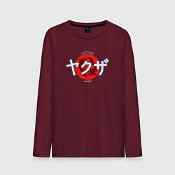 Лонгслив хлопковый мужской Якудза Япония, цвет: меланж-бордовый