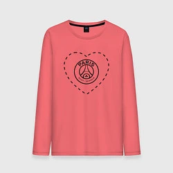 Лонгслив хлопковый мужской Лого PSG в сердечке, цвет: коралловый