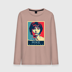 Лонгслив хлопковый мужской Stranger Things Майк, цвет: пыльно-розовый