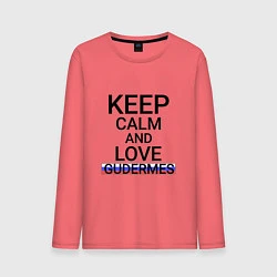 Лонгслив хлопковый мужской Keep calm Gudermes Гудермес, цвет: коралловый