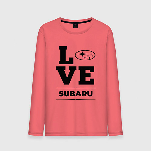 Мужской лонгслив Subaru Love Classic / Коралловый – фото 1