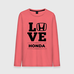 Лонгслив хлопковый мужской Honda Love Classic, цвет: коралловый
