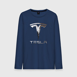 Мужской лонгслив Tesla Logo Тесла Логотип