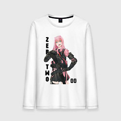 Лонгслив хлопковый мужской Zero Two - Girls Frontline Darling in the Franxx, цвет: белый