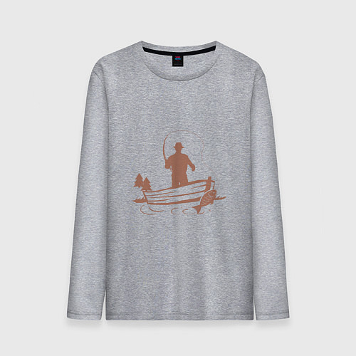 Мужской лонгслив Рыбацкий заплыв / Меланж – фото 1