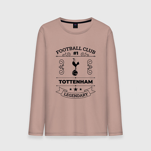 Мужской лонгслив Tottenham: Football Club Number 1 Legendary / Пыльно-розовый – фото 1