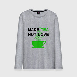 Лонгслив хлопковый мужской Make tea, not love, цвет: меланж