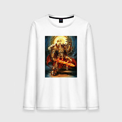 Лонгслив хлопковый мужской Император человечества, цвет: белый
