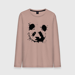 Лонгслив хлопковый мужской Прикольный панда - клякса, цвет: пыльно-розовый