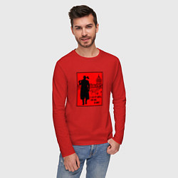 Лонгслив хлопковый мужской Раскольников - А не срубить ли мне бабок, цвет: красный — фото 2