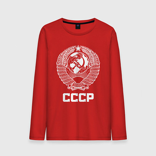 Мужской лонгслив Герб СССР / Красный – фото 1