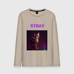 Лонгслив хлопковый мужской STRAY HK Project, цвет: миндальный