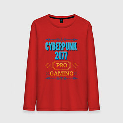Лонгслив хлопковый мужской Игра Cyberpunk 2077 pro gaming, цвет: красный
