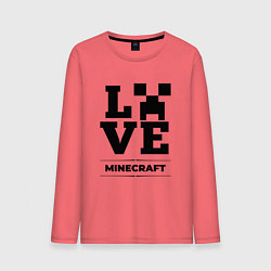 Лонгслив хлопковый мужской Minecraft love classic, цвет: коралловый