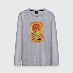 Лонгслив хлопковый мужской Бездорожье и медведи, цвет: меланж