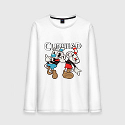 Лонгслив хлопковый мужской Cuphead - Mugman, цвет: белый