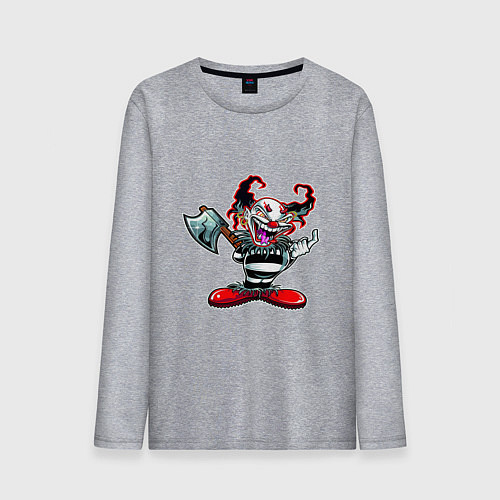 Мужской лонгслив Злой клоун с топором / Меланж – фото 1