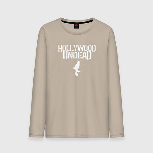 Мужской лонгслив Hollywood Undead - logo / Миндальный – фото 1