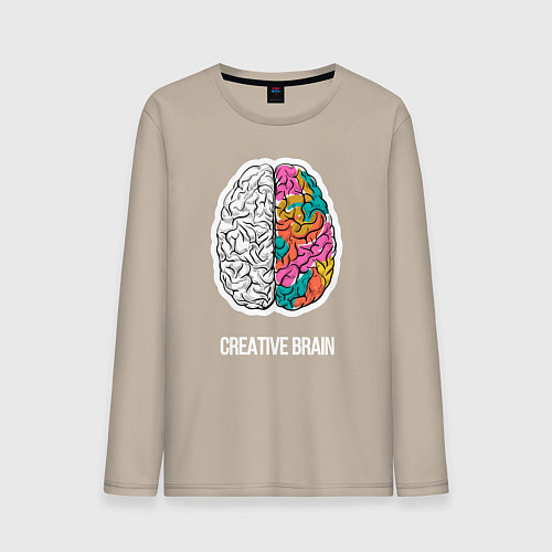 Мужской лонгслив Creative Brain / Миндальный – фото 1