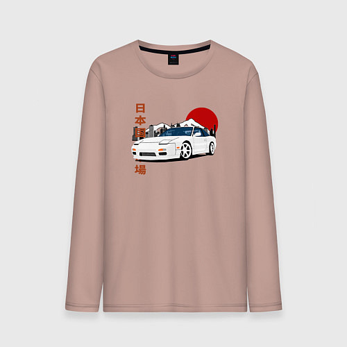 Мужской лонгслив Nissan 180SX JDM / Пыльно-розовый – фото 1