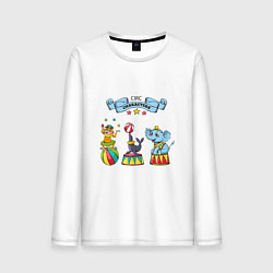 Лонгслив хлопковый мужской Цирковое представление, цвет: белый
