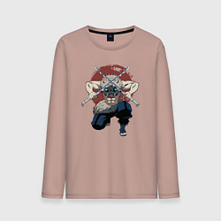 Лонгслив хлопковый мужской Иноске Демон Слеер, цвет: пыльно-розовый