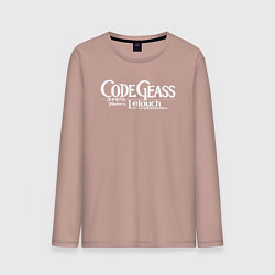Лонгслив хлопковый мужской Code geass лого, цвет: пыльно-розовый